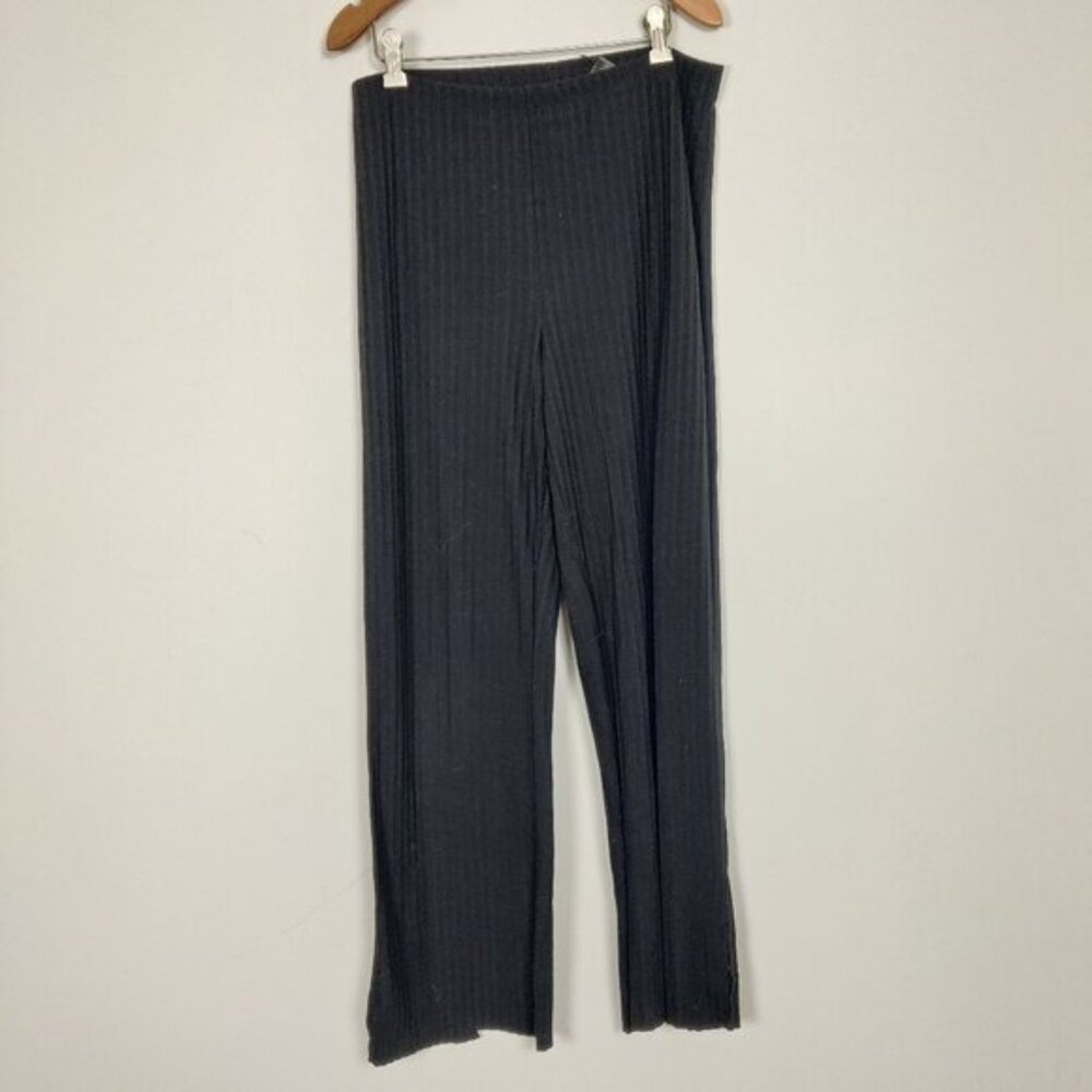 H&M Women's Black Ribbed Lounge Pants Size Medium Comfortable Pull-on